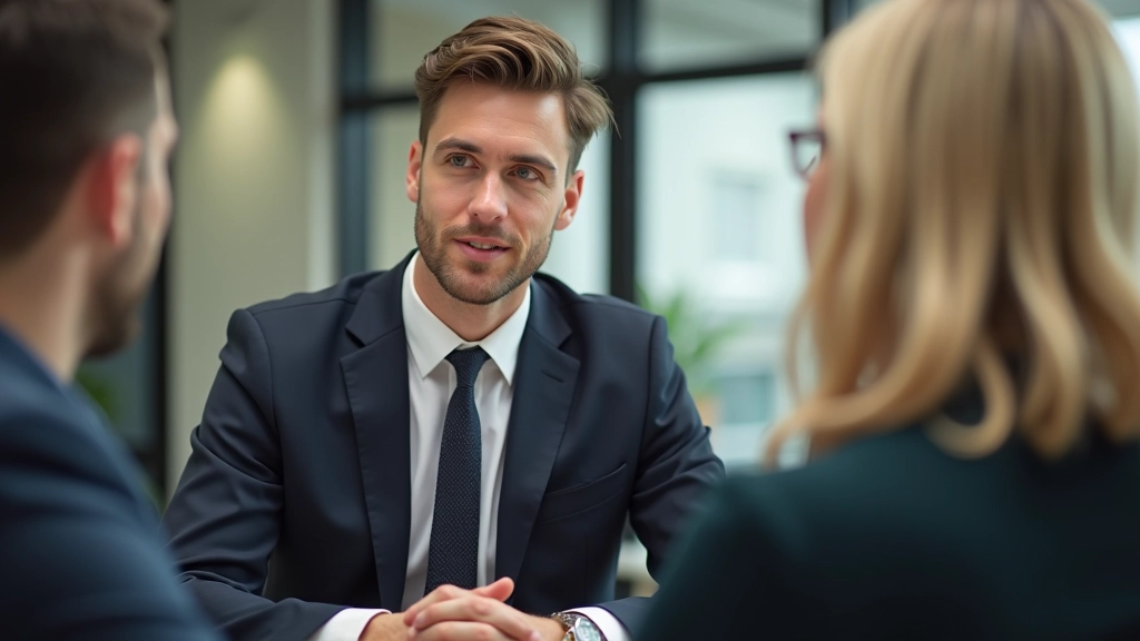 Professionista che pratica tedesco commerciale in riunione d'affari