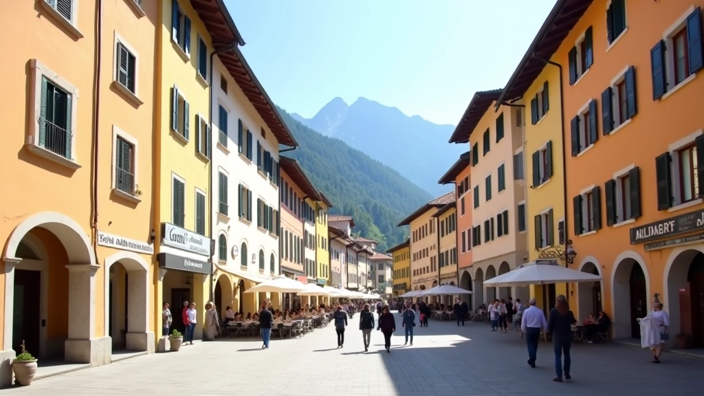 Piazza Walther in Bolzano with bilingual signs
