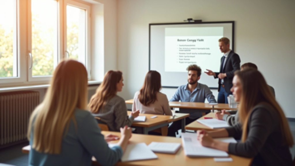 Classroom with students learning German