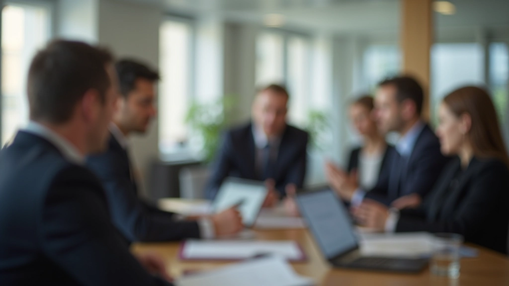 Professionista in riunione che comunica in tedesco commerciale in ufficio moderno